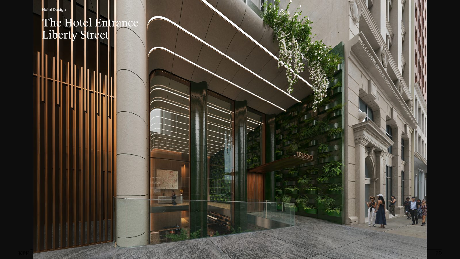 112 Liberty Liberty Street 酒店入口概念效果图