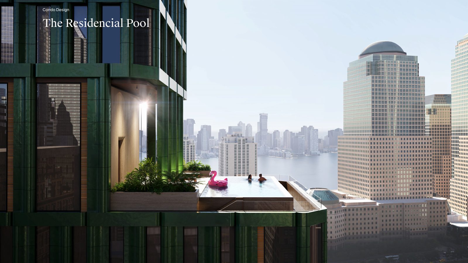 112 Liberty 高层住宅泳池概念效果图